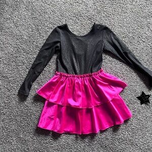 Sparkling Black and Pink Kids Dance Dress